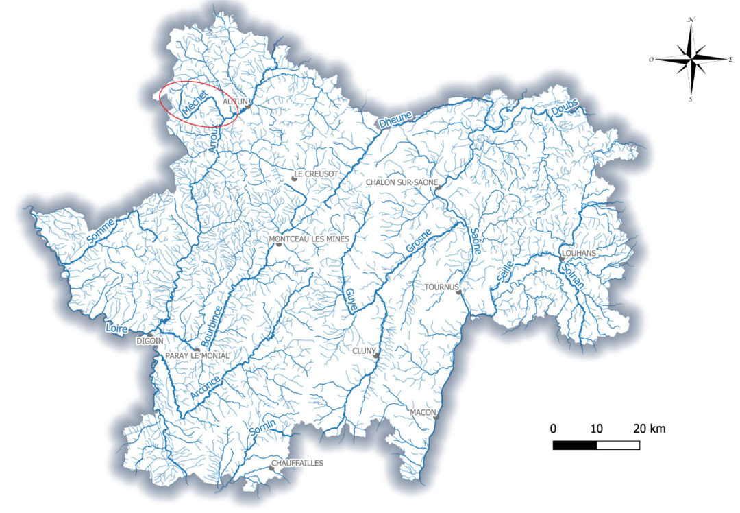 Carte de situation du bassin versant du Méchet